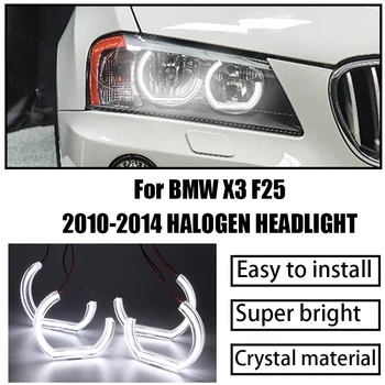 

LED Angel Eye Kit 6000K White Halo Ring DRL Day Light for BMW X3 F25 2010-2014 HALOGEN HEADLIGHT Crystal Angel Eyes