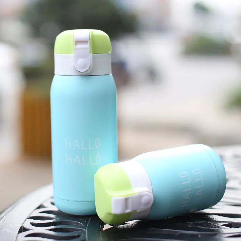 buy 200 380 ML Macaron Vacuum Cartoon Thermos Cup Stainless Steel Bottle Vacuum Cleaner Thermos Cup Coffee Tea Trip Thermal Bottle