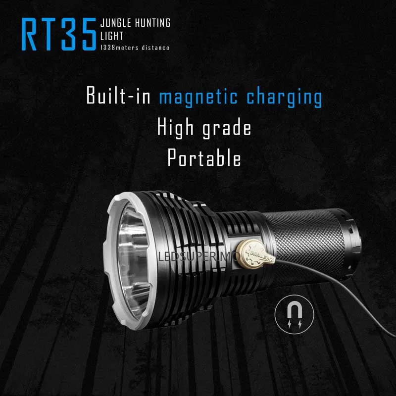 Большая емкость 4 секции 18650 батарея IMALENT RT35 CREE XHP35 HI светодиодный ручной компьютер Перезаряжаемый USB фонарик патруль