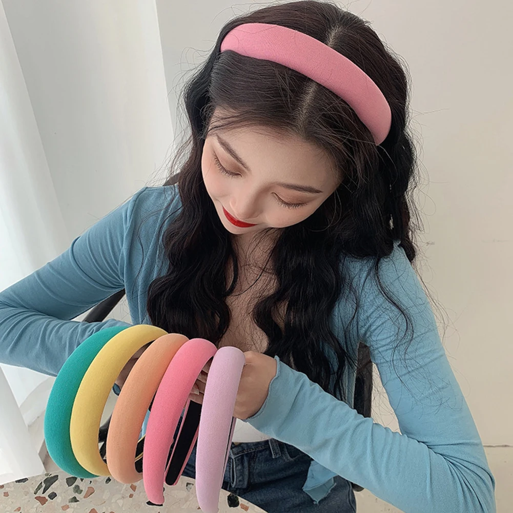 

Retro Thicken Candy Color Headband Handmade Head Hoop Elegant Hair Accessories