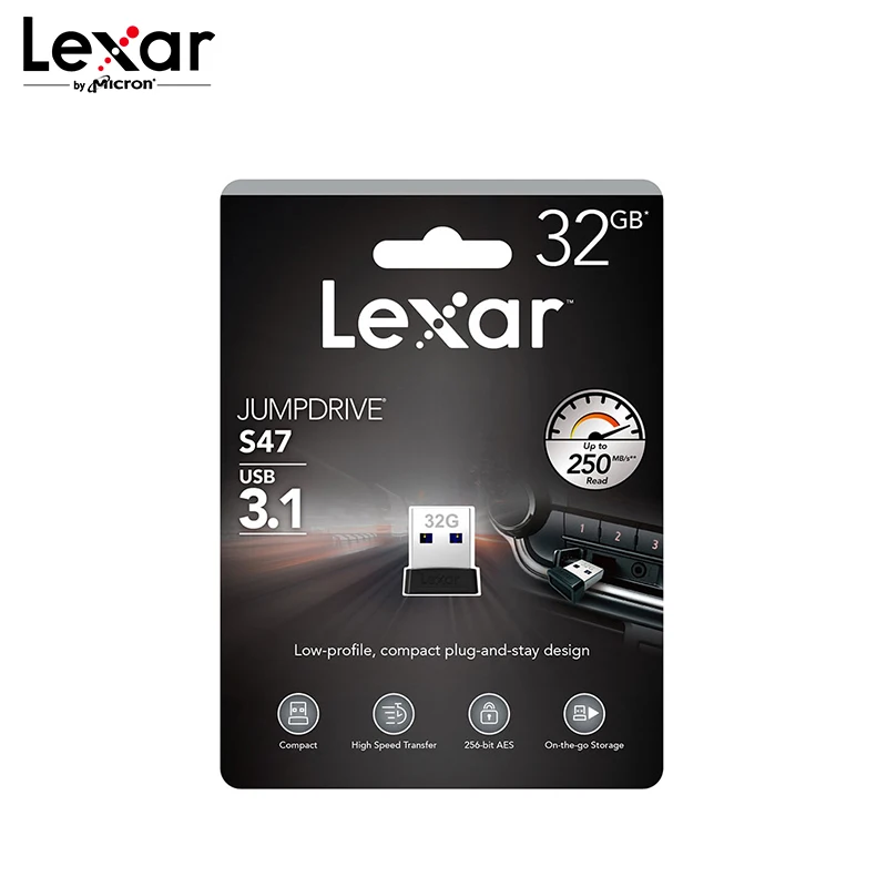 Lexar JumpDrive S47 флеш-накопитель USB 3,0 128 Гб 64 Гб оперативной памяти, 32 Гб встроенной памяти, высокая скорость мини флэш-накопитель USB 3,0 флэш-накопитель до 100 МБ/с. U диск для ПК