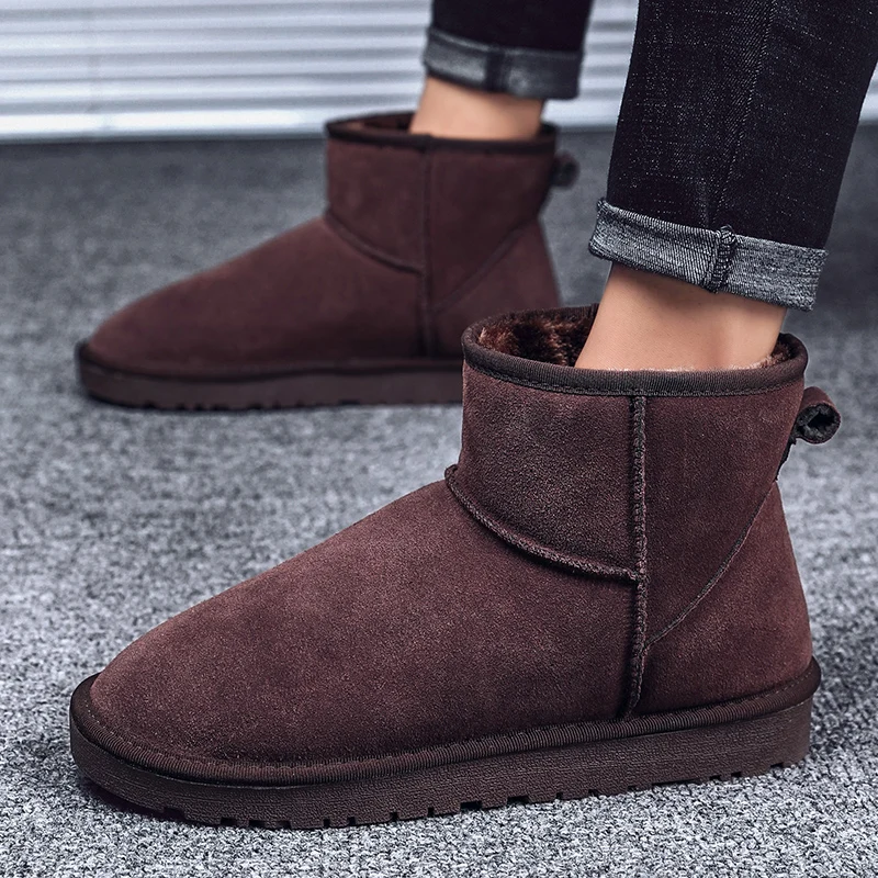 Winter Men Ankle Plush Fur Waterproof Suede Snow Boots Women Botines Hombre Bottine Botki Botte Femme Hiver Kar Botu men boots,winter snow boots