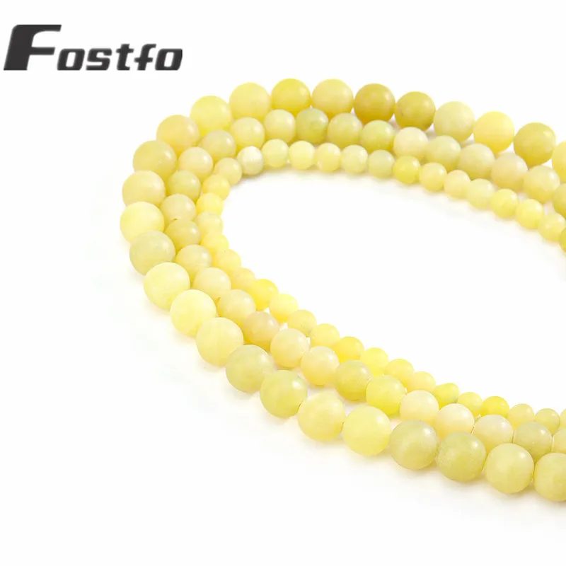 

Fostfo High Quality Natural Mihuang Beige Jades Stone Bead Round Loose Strand Beads 6 8 10mm For Jewelry Making Diy Bracelets