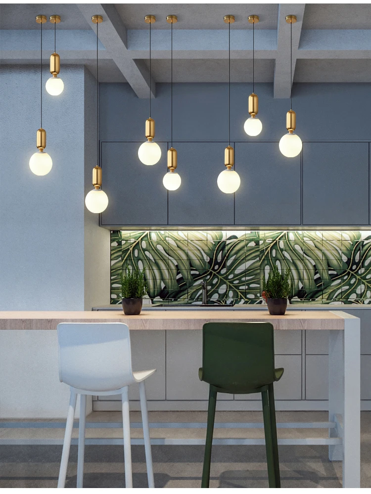 Creative single bulb shade new glass globe contemporary pendant light