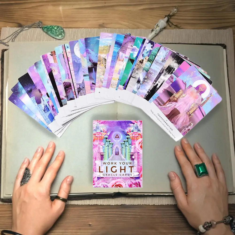44 Pcs Oracle Tarot Cards Sheets Work Your Light Oracle Card Board Deck Games Palying Cards Game Entertainment