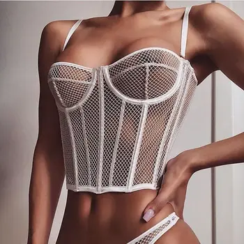 

2 Pieces Set European And American Style Solid Color Stitching Design Sexy Lingerie Set Bra Panty For Women!