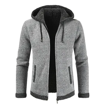 

Sweater Coat Men Brand Thicken Warm Hooded Sweatercoat Cardigan Sweater Jackets Men Cashmere Wool Liner Zipper Fleece Outerwear