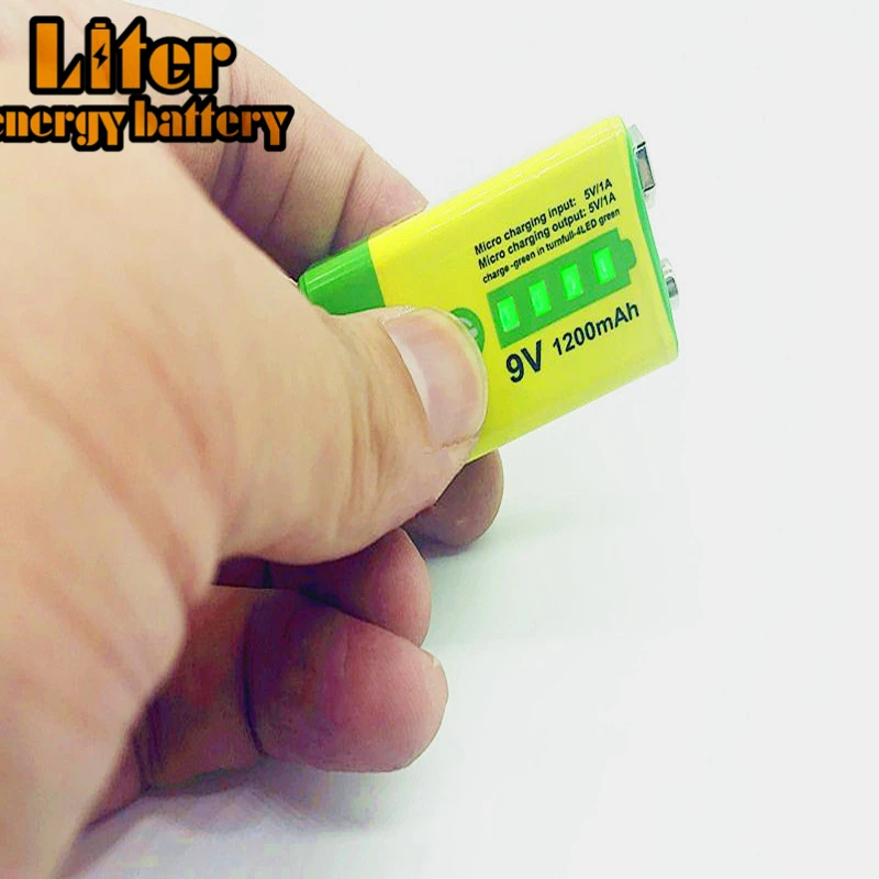 9V 1200mAh литиевая li-po литий-ионная аккумуляторная батарея с микро usb кабелем для микрофона игрушка пульт дистанционного управления KTV
