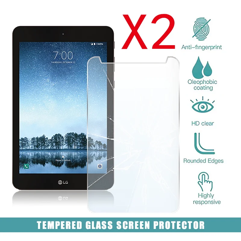 

2Pcs Tablet Tempered Glass Screen Protector Cover for LG G Pad F2 8.0 anti-Fingerprint Anti-Screen Breakage tempered film