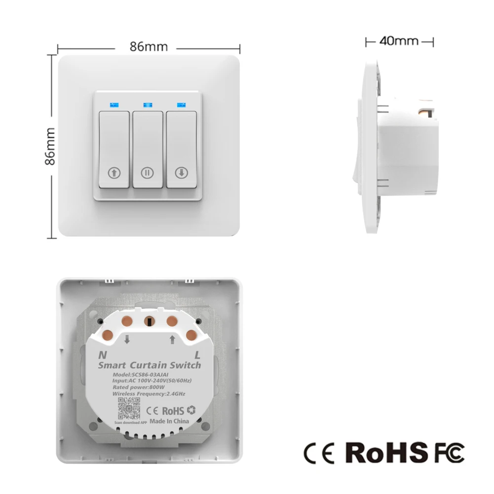 Wi-Fi умная штора ЕС Plug Switch Google Home Alexa echo Голосовое управление рольставни Tuya Smart Life App дистанционное управление переключатель