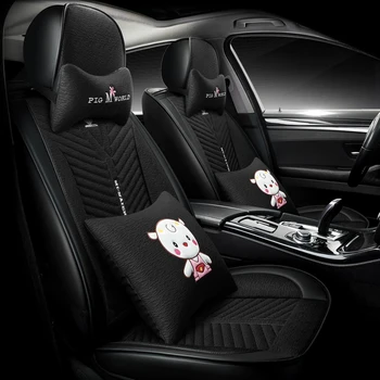 

Full Coverage PU Leather car seat cover flax fiber auto seats covers for Daewoo matiz gentra nexia