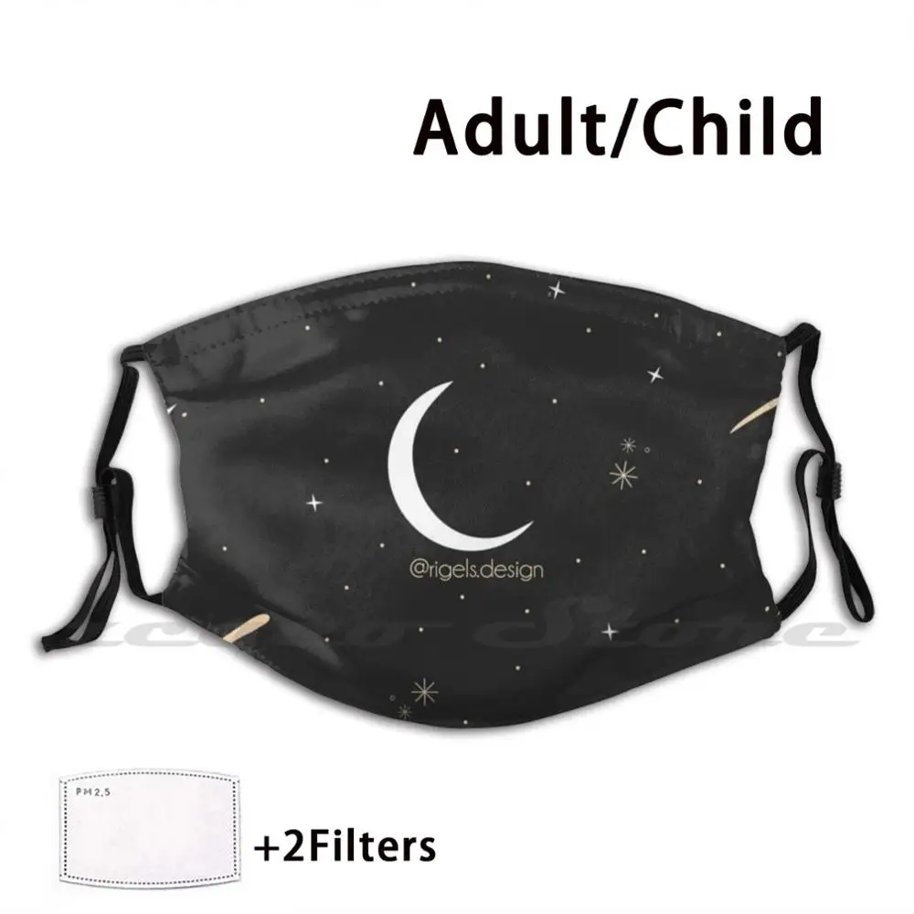 

Звездная ночь-Wish On A Star Mask DIY моющийся фильтр Pm2.5 Mouth Galaxy Space Comet Star Starry