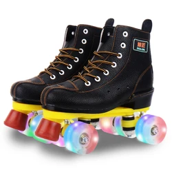 Lighted Skate Shoes Waterproof Double Row Fancy Roller Skating Unisex Professional New Style Paten Ayakkabi Inline Skates KC50LH