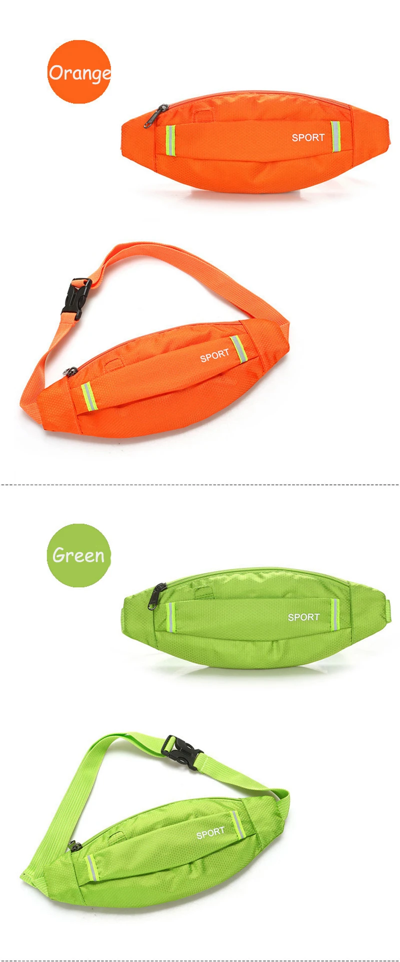 Men Women Running Waist Bag Sport Pack Cycling Bag Belt Fanny Waist Pouch Outdoor Travel Racing Hiking Gym Fitness Money Purse (5)