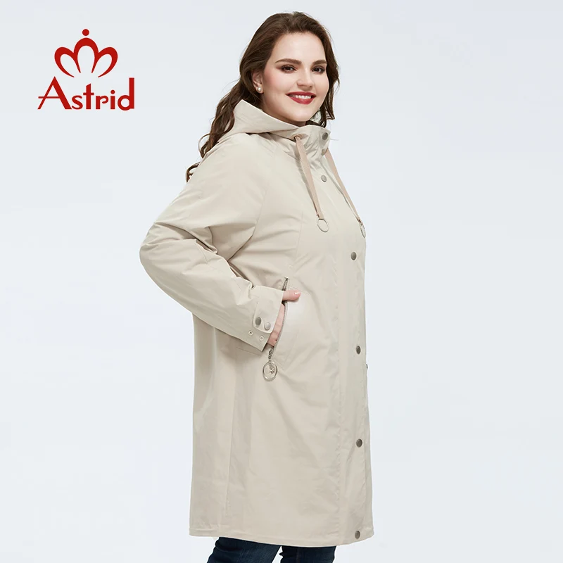 

Astrid 2020 Spring new arrival trench coat outerwear high quality plus size long fashion style with zipper coat women AS-9337