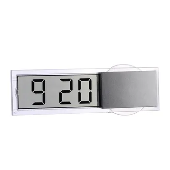 

Auto Car Electronic Clock Mini Digital Car Electronic Clock Mini Durable Transparent LCD Display Digital With Sucker Universal