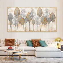 Abstracto moderno folhas de ouro pintura da lona cartazes e impressões nordic cuadros parede arte imagem para sala estar decoração casa