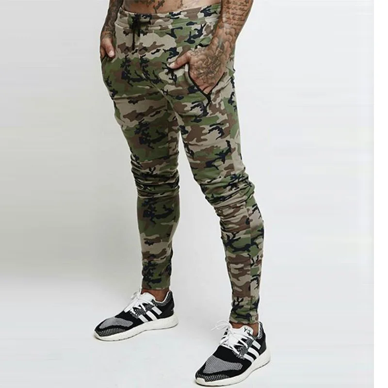 Новинка брендовые штаны медаль фитнес повседневные эластичные вышитые брюки стрейч хлопок Мужские штаны для бега бодибилдинга - Цвет: Camouflage green j