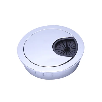

Mirror Finish 50mm Round Grommet Wire Hole Cover Cap for Computer Desk