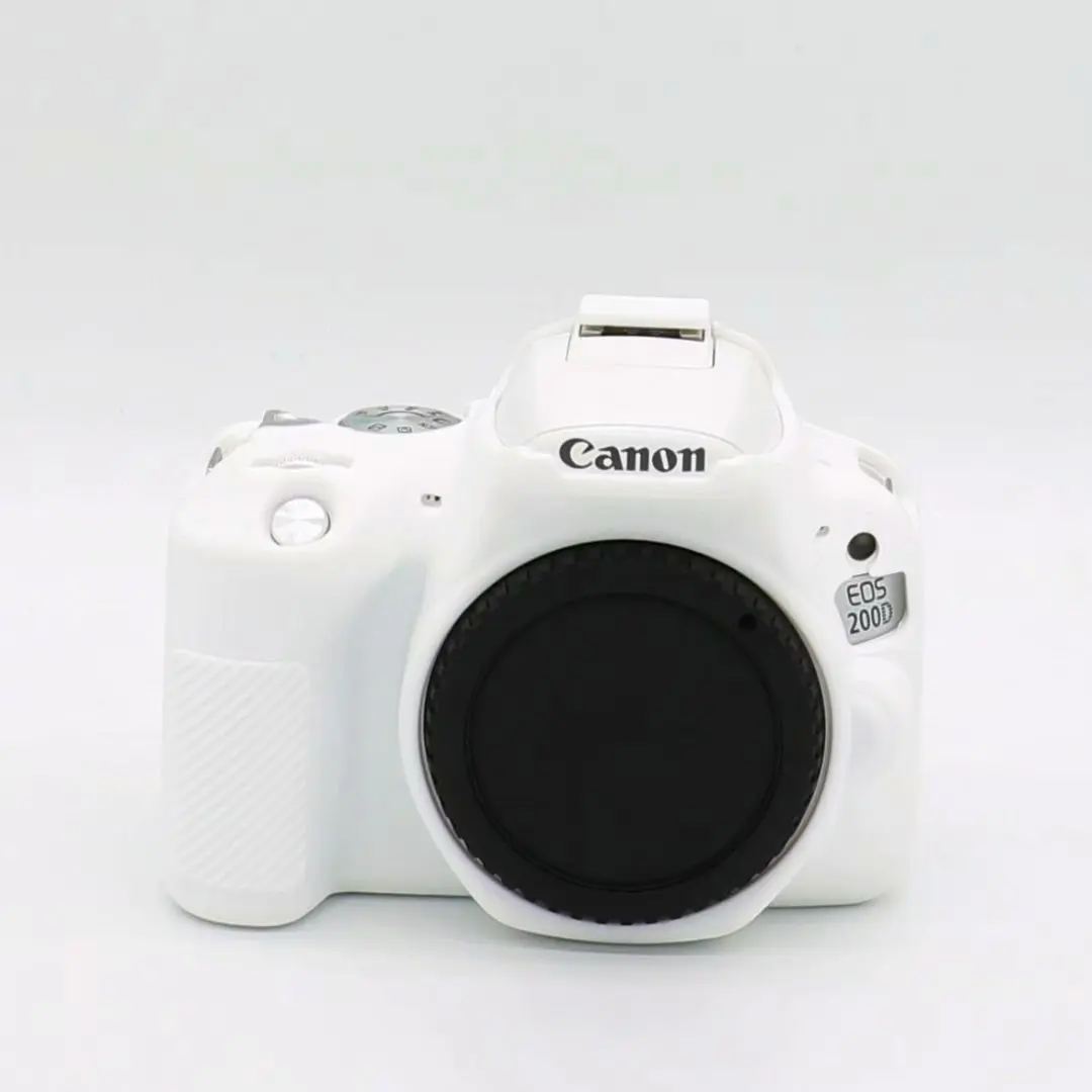 Чехол для DSLR камеры, мягкий силиконовый чехол, Резиновая Защитная сумка для Canon EOS 200D 200D II 200D Mark II Rebel SL2 Kiss X9 DSLR - Цвет: Model A White
