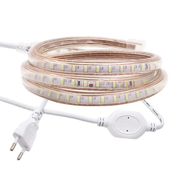 

SMD3014 LED Strip Super Bright Light White/Warm White Color AC220V Flexible Led Tape Indoor Lighting LED Strip Lights with Plug