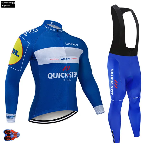 Picture Color quickшаг Велоспорт Джерси синий 12D Pad велосипед брюки набор MTB Ropa Ciclismo весна осень длинный велосипедный майон брюки - Цвет: Picture Color
