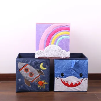 

Storage Box Cute cartoon Fox Dog Pattern Flannel Organizer Sundries Storage Box Cabinet clothes tool Multifunctional Storage Bag