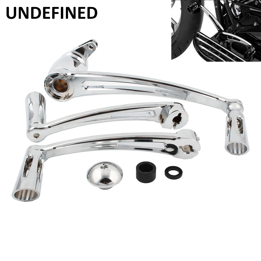 

Chrome Brake Arm Kit CNC Cut Shift Lever W/ Shifter Pegs for Harley Touring Road King Street Glide Electra Glide Trike 2014-2021