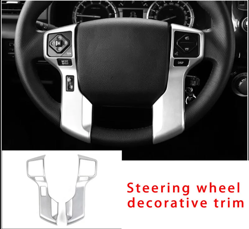 For Toyota 4runner Steering wheel decorative chrome molding trim 2pcs