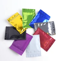 Small Tobacco Candy Cookies Flat Ziplock Pouches Storage Bag Resealable Moisture Proof Aluminum Foil Zip Lock Plastic Bags 50pcs 1