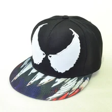 Venom Кепки Snapback Косплэй Бейсбол Кепки, головной убор в хип-хоп стиле, регулируемый Для мужчин Для женщин унисекс с принтом «Человек-паук» аниме-шляпа