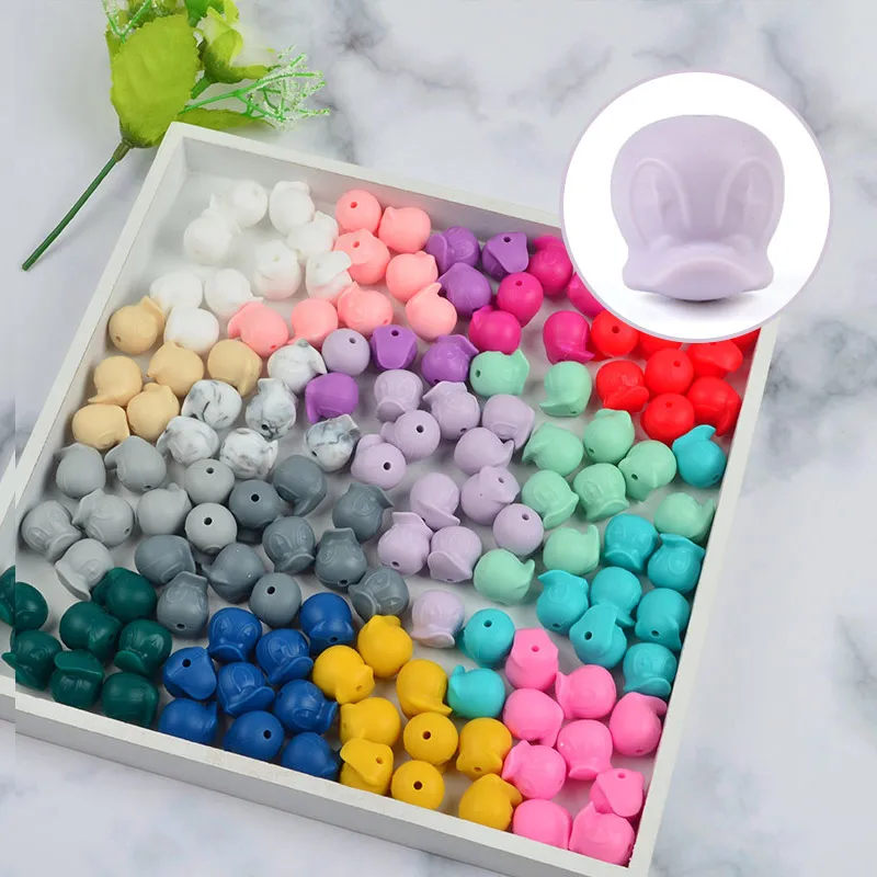 

LOFCA 50pcs Silicone Donald Beads Food Grade Silicone Baby Teething Toys Products Chews Pacifier Chain Clips Beads Baby Teether