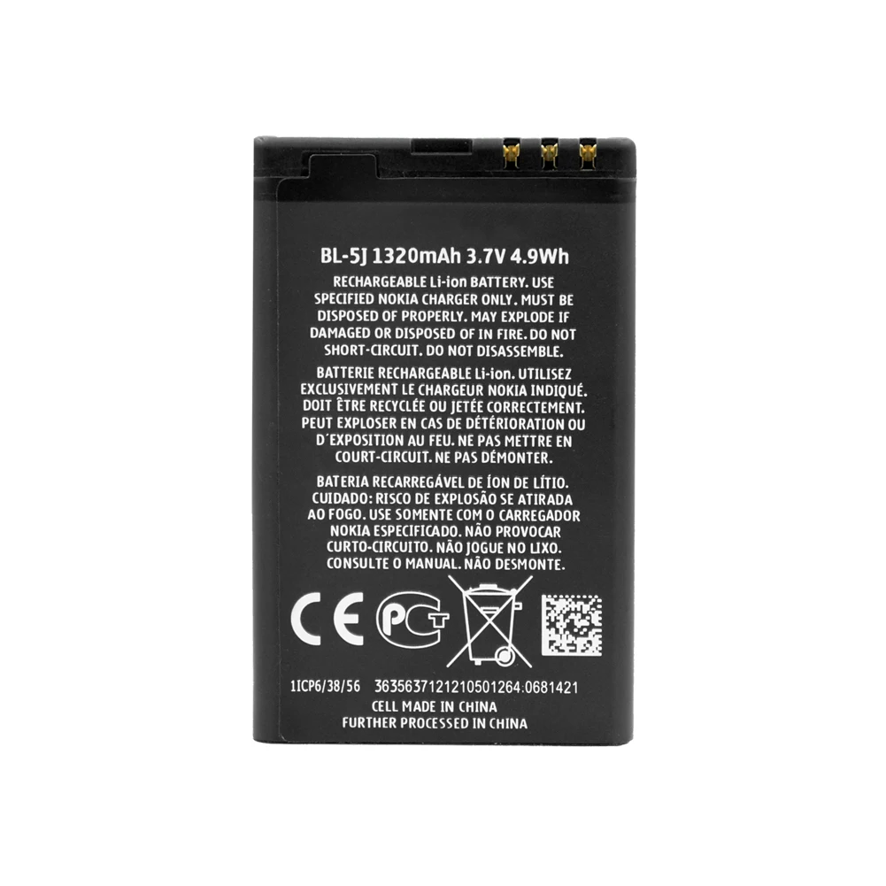 Оригинальный BL5J BL 5J батареи сотового телефона для Nokia 5230 5233 5232 5800 Lumia 520 525 530 5900 Xpress