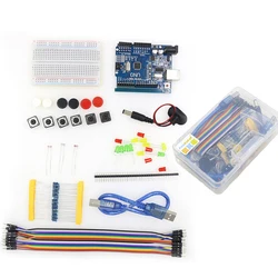 LAFVIN Kit básico de iniciación para Arduino Uno R3, placa R3/placa de pruebas, caja de venta al por menor, Kit de programación para niños