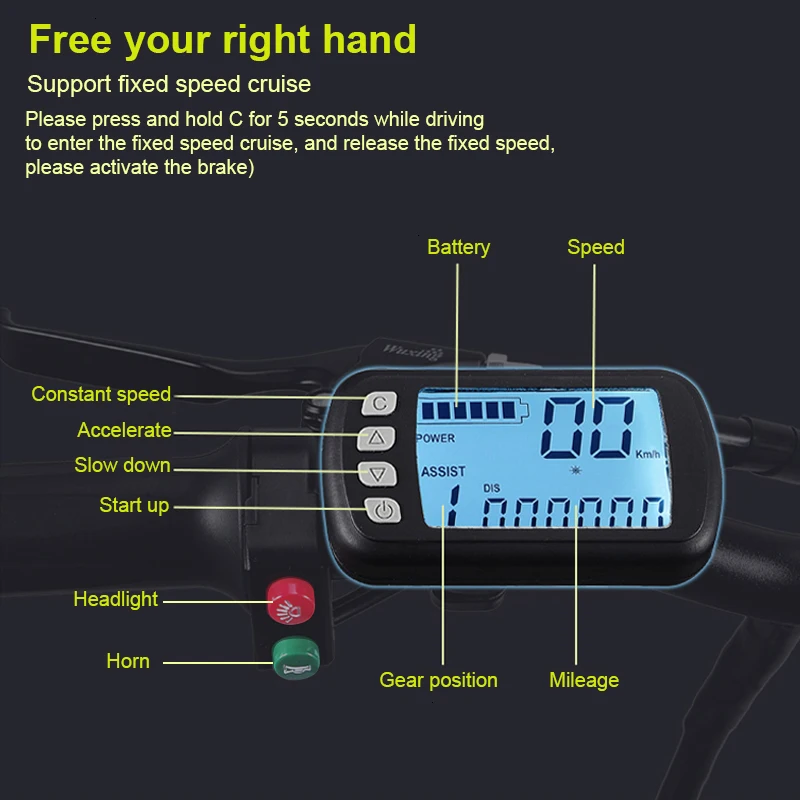 Smart 7.8AH Battery Folding Electric Bicycle Bike Moped Disc Brakes LED Front Light Electric Bicycle