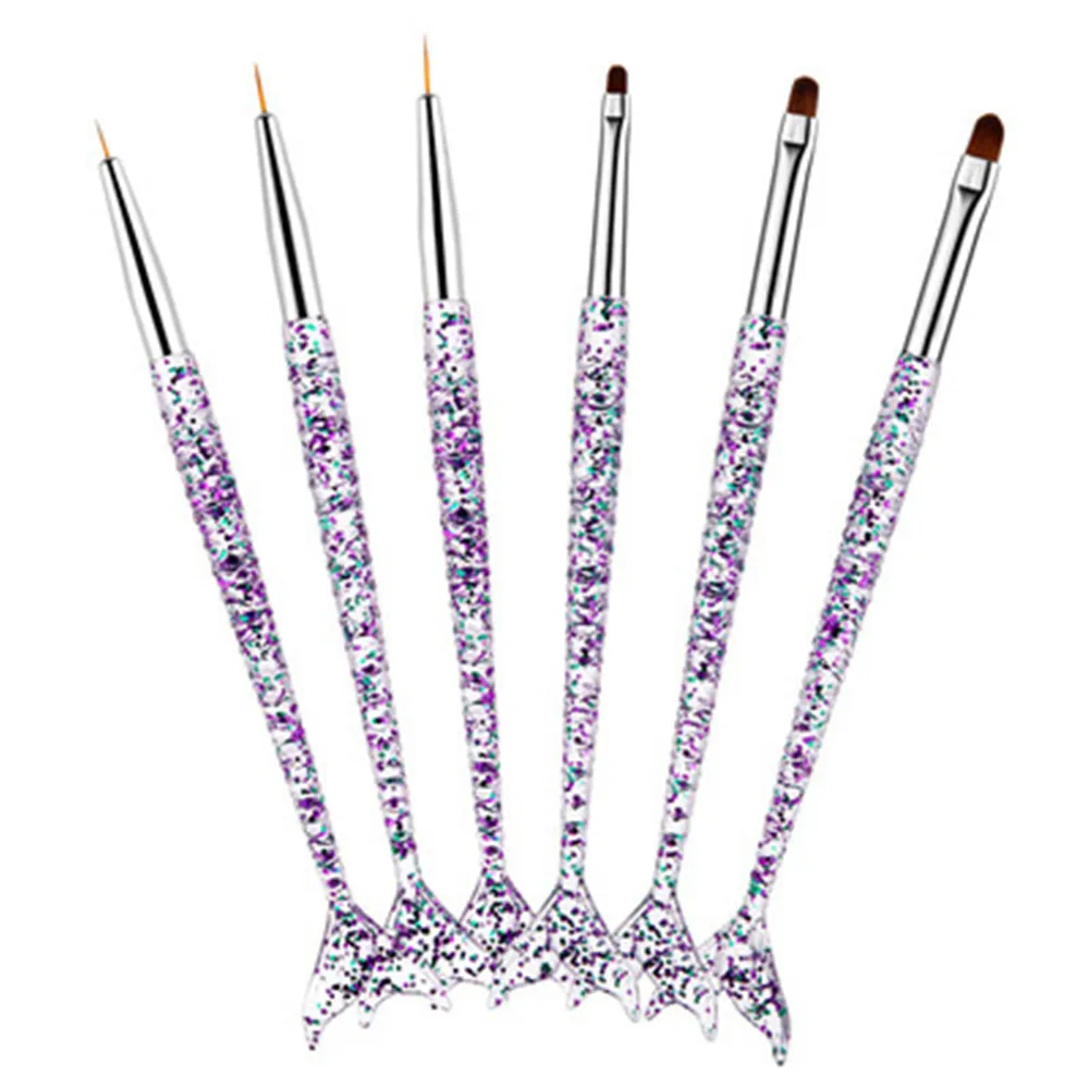 3Pcs Acrylic French Stripe Nail Art Liner Brush Set 3D Tips Manicure Ultra-thin Line Drawing Pen UV Gel Brushes Painting Tools