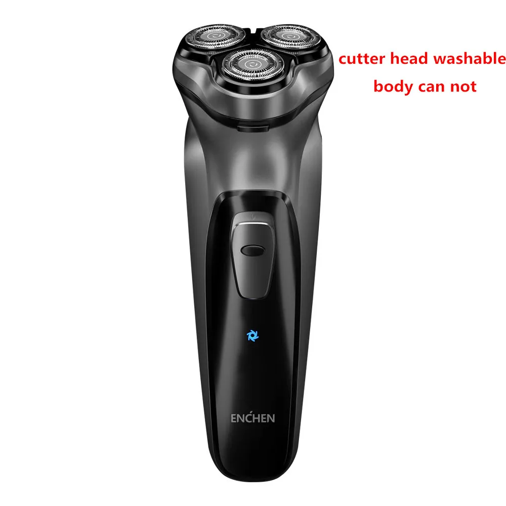 Xiaomi Enchen, 3D электробритва с черным камнем для мужчин, защита от блокировки, моющиеся перезаряжаемые бритвы, перезаряжаемая Гибкая бритва - Цвет: cutter head washable
