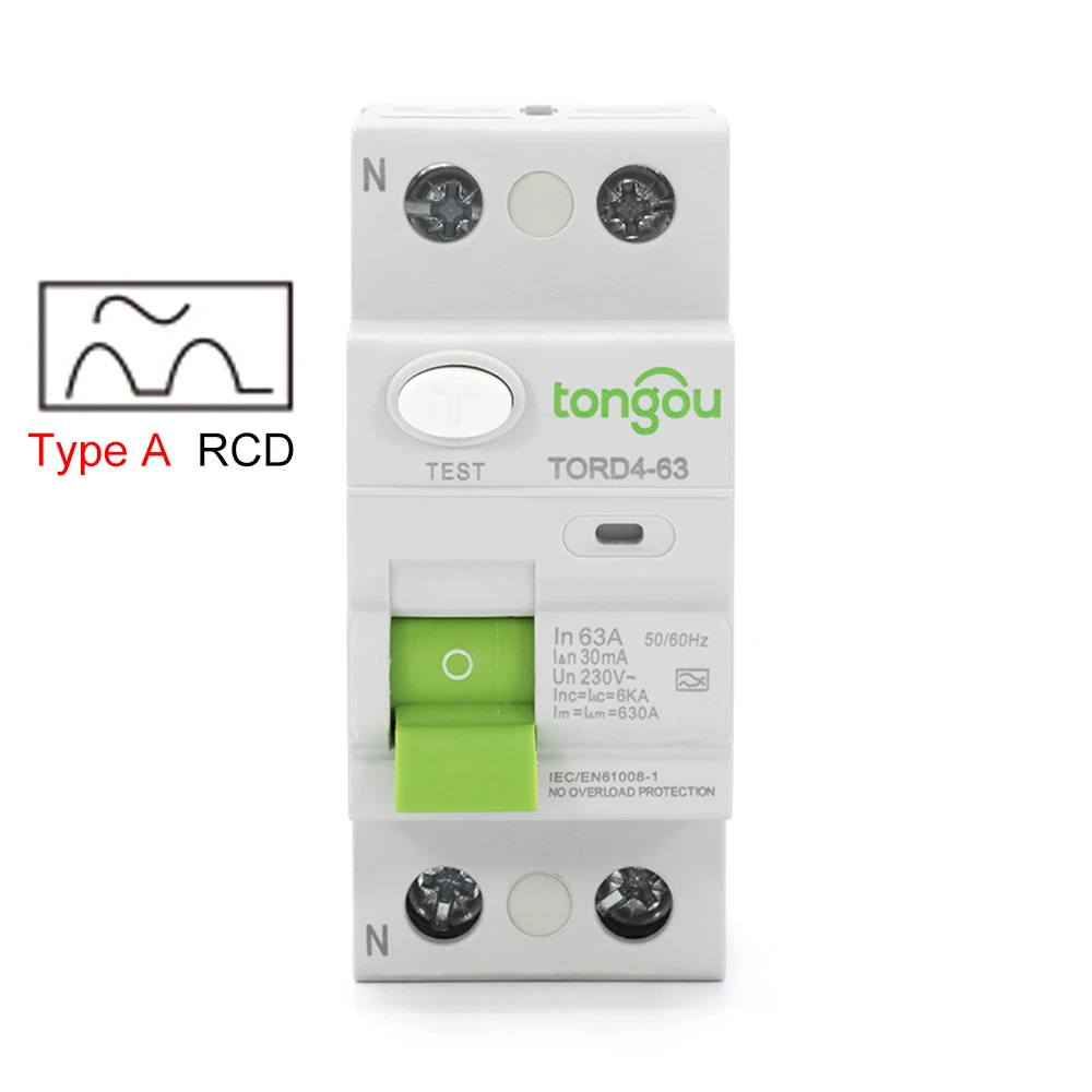 Выключатель типа A RCD 2P 16A 63A 30mA 6KA RCCB 230V, электромагнитный выключатель остаточного тока, выключатель дифференциала, выключатель безопасности|Автоматические выключатели| | АлиЭкспресс