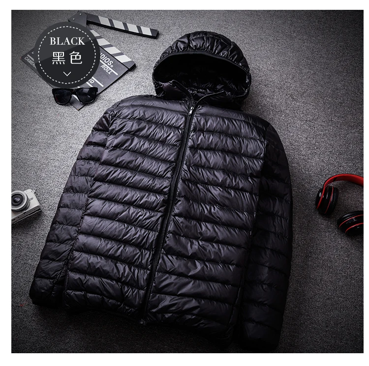 long puffer jacket Plus Size 6XL 7XL 8XL 9XL  Men's Ultralight Packable Hooded Down Jacket Puffer Down Coats 2021 Spring Autumn New Male Light Coat black puffer