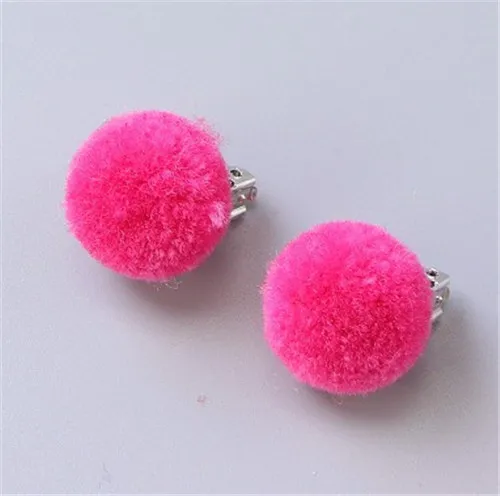 Rose UNWE 1 пара серьга в виде клипсы не прокалываются клипсы для ушей милая леди/девушки Помпон Мяч невидимая Подушка ушные клипсы для изящных детей - Окраска металла: Rose