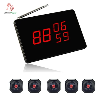 

Cheap Price Wireless Black Call Button Paging Service System Restaurant Cafe Dessert Shop Factory Bank Hospital