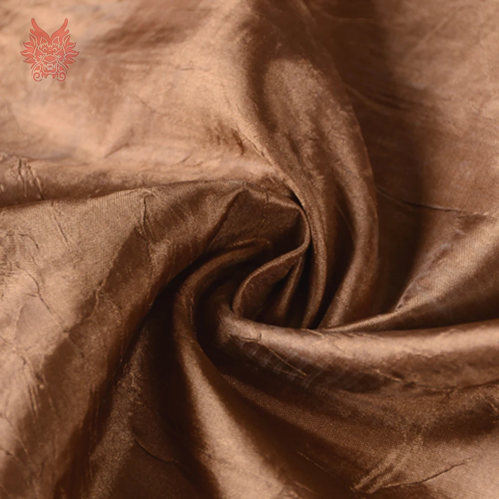 

High quality ultra thin single layer brown crushed polyester fabric for summer autumn long dress skirt tissus africain SP5814