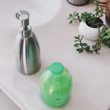 Бутылка для многоразового использования 500 мл дозатор мыла и шампуня из нержавеющей стали контейнер установленный моющее средство для кухонной раковины ванной Faauce