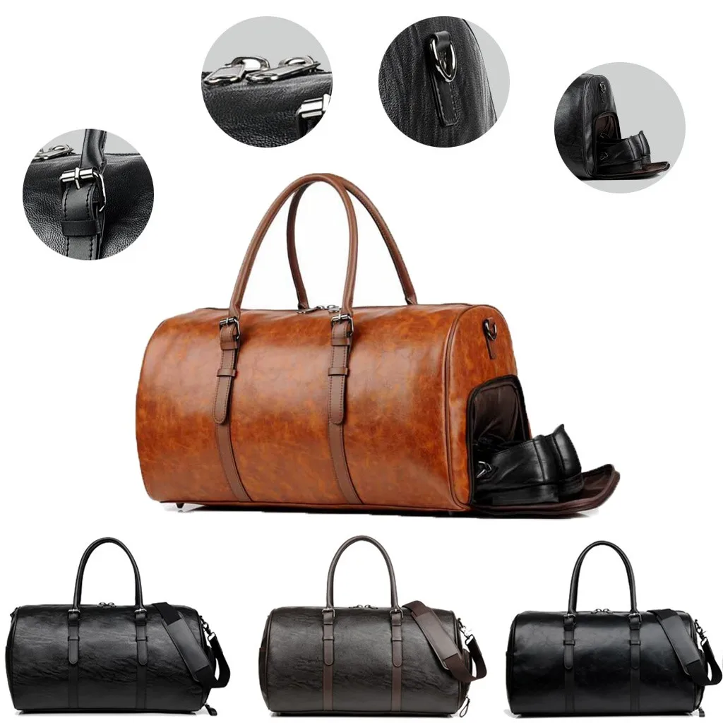 Мужская Дорожная сумка, кожаные спортивные сумки, большая мужская деловая сумка для обуви, женская сумка для фитнеса, путешествий, сумка на плечо, для отдыха, спортивная сумка