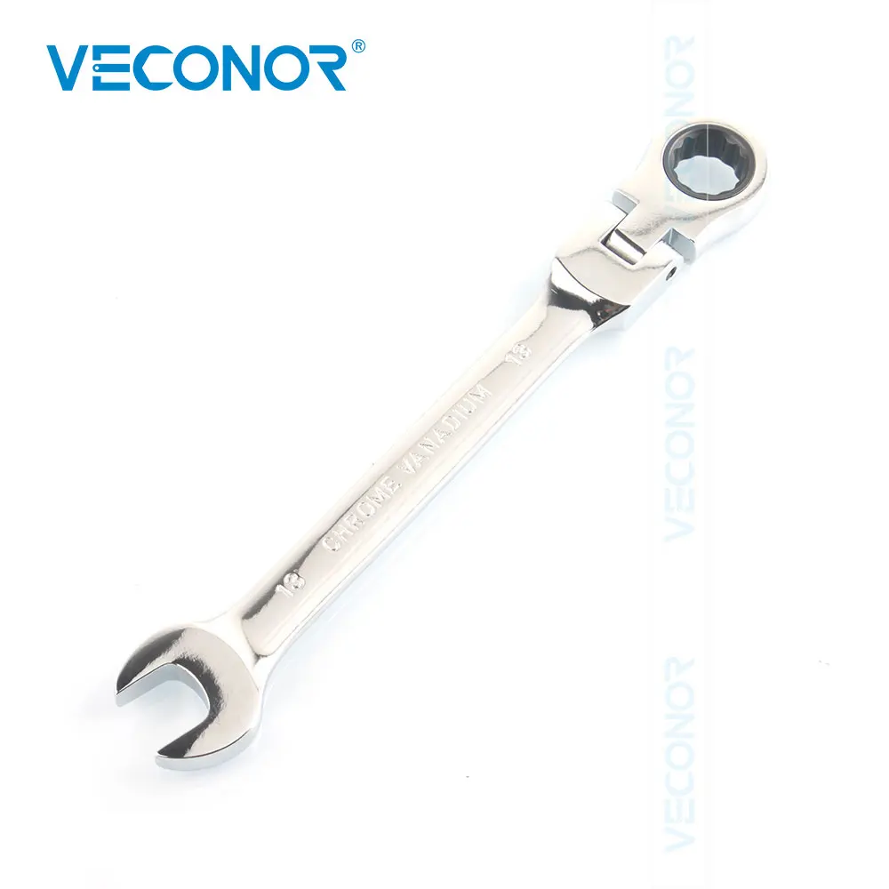 

13mm Ratchet Wrench Spanner Key Mirror Polish Flexible Head 72T Ratcheting Hand Tool Multitool