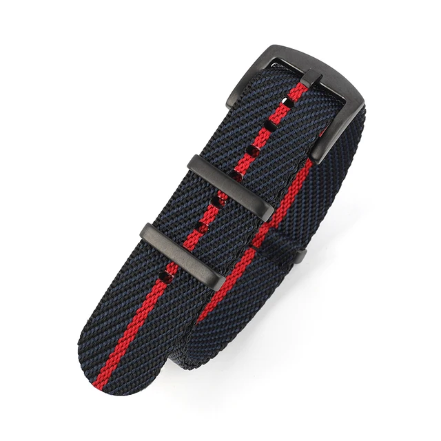 Nylon Nato Strap 20mm 22mm Stripe Watchband Replacement Watch Band Military Wristband Accessories For Tudor Nato Watch Strap navy black red 2