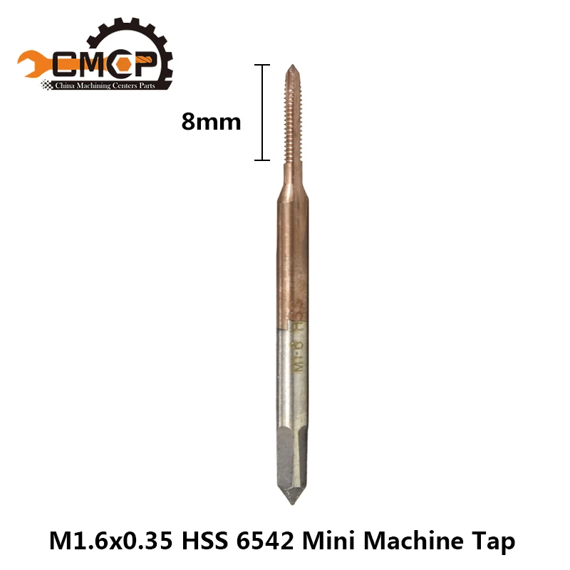 M1.6x0.35 1 шт., метрический резьбовой кран с покрытием TiCN M1 M1.2 M1.4 M1.6 M1.7 M1.8, мини-сверло для крана HSS 6542, машинный кран, прямая флейта, винтовой кран - Цвет: M1.6x0.35