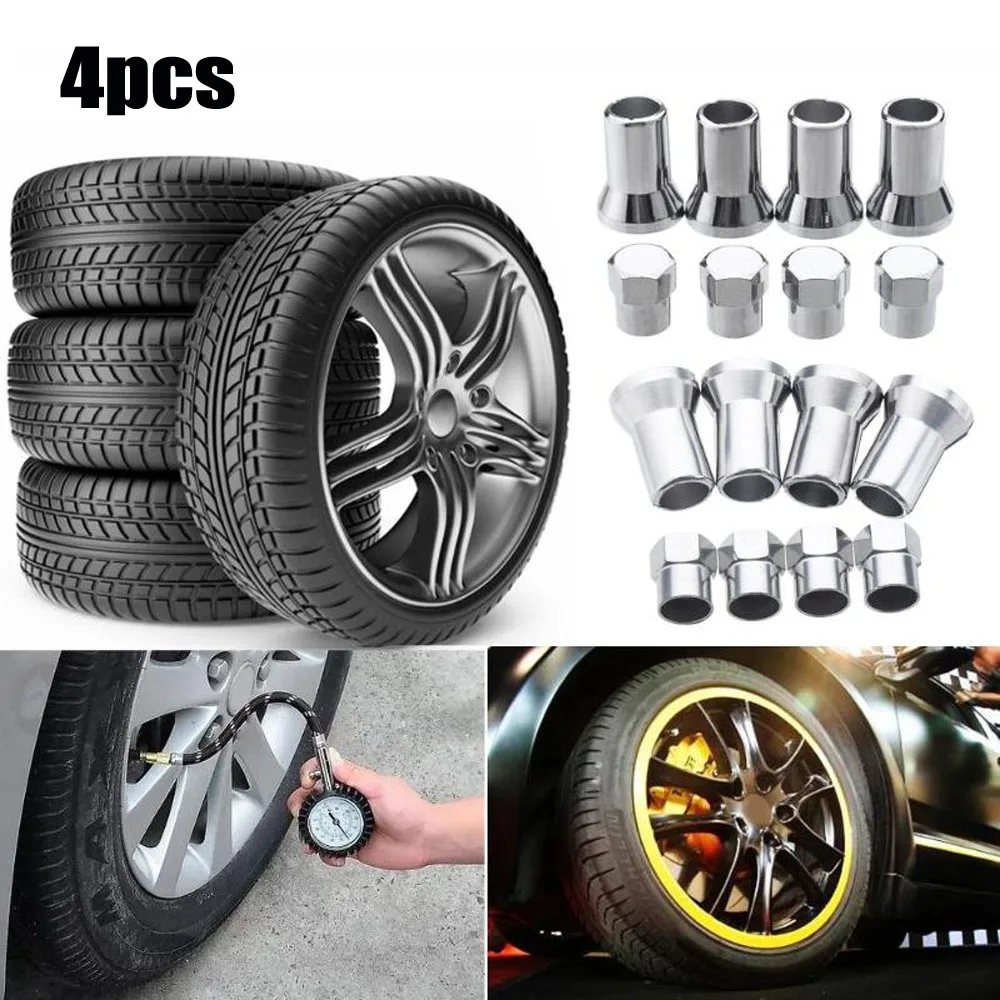 

4pcs TR413 Chrome Car Truck Tire Wheel Tyre Valve Stem Hex Caps with Sleeve Covers Car Tire Wheel Accessories Universal Products