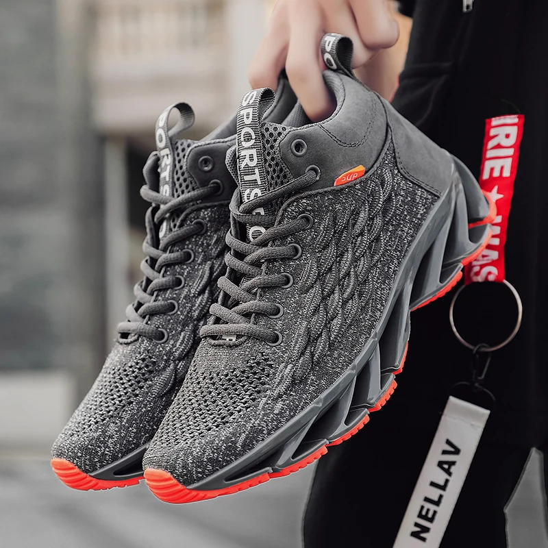 

Fashion Breathable Basketball Shoes Male Sneakers Mesh high Platform Lace-up Outdoor Walking Footwear Shoes zapatillas hombre