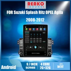 Radio con GPS para coche, reproductor Multimedia con Android, autorradio, 2 Din, pantalla Tesla de 2008 pulgadas, para SUZUKI Splash, Ritz, OPEL, Agila, 2012 9,7